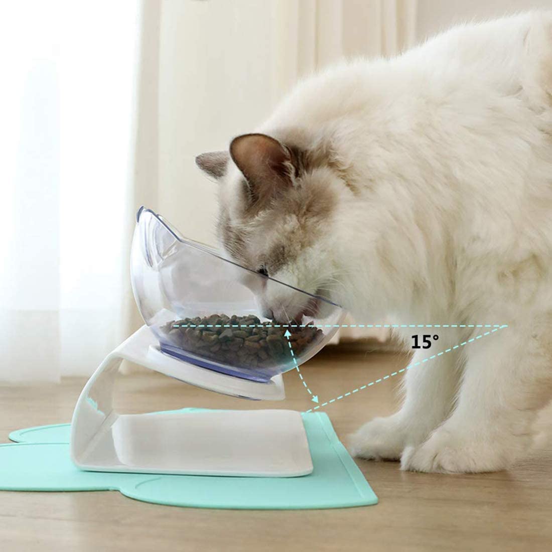 Pets Empire Inclined Dual Food & Water Bowl – Cats & Small Dogs