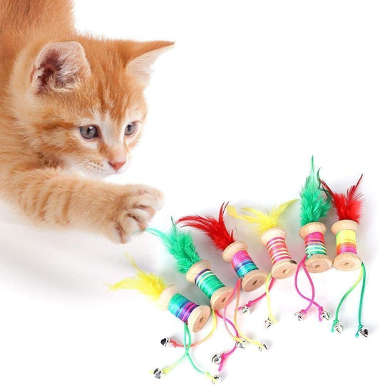 Pets Empire Cat Feather Toys, Rolling Bell ( Pack Of 2)