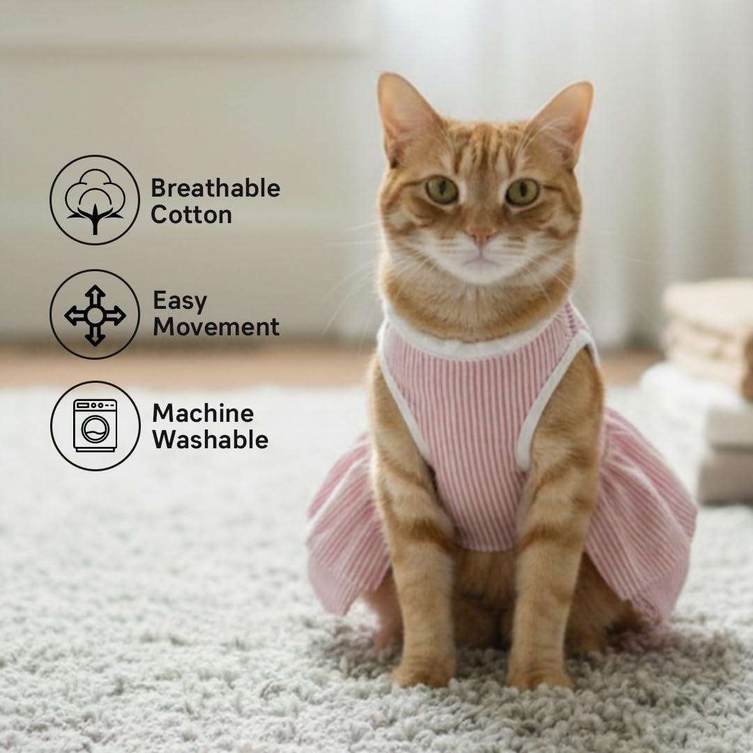 Pets Empire Pink Striped Cat Dress