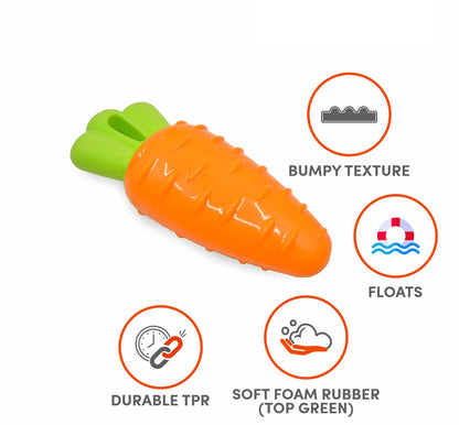 PETS EMPIRE Carrot Chew Rubber Teething Toy for Dog 1 Pc