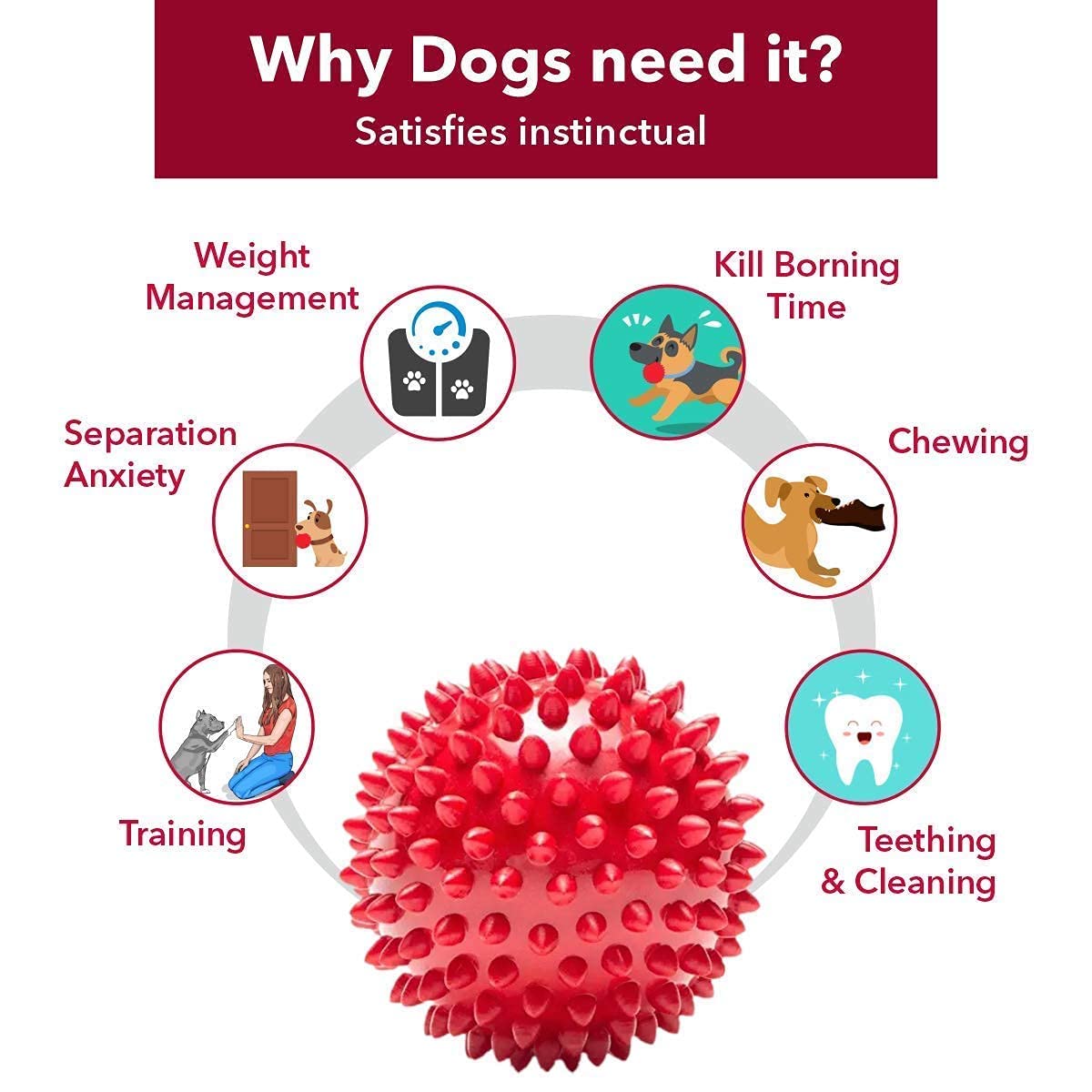 Pets Empire Spike Ball for Dogs - Pack of 2