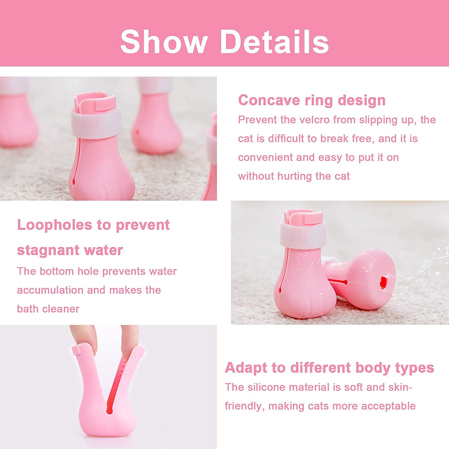 Pets Empire Silicone Adjustable Cat Boots Shoes