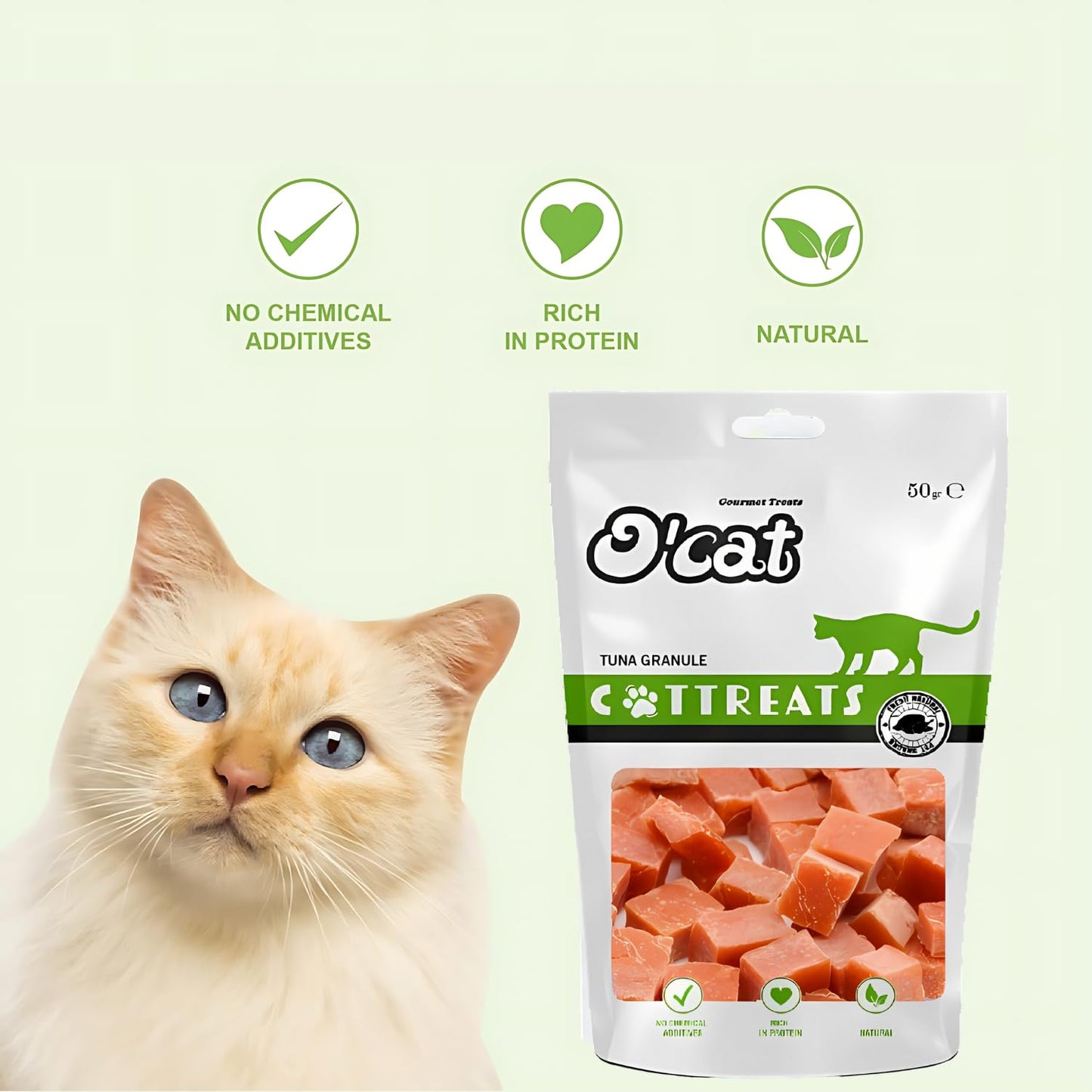 O'Cat Tuna Granule pet Treats cat for Training 50g (Pack of 2)
