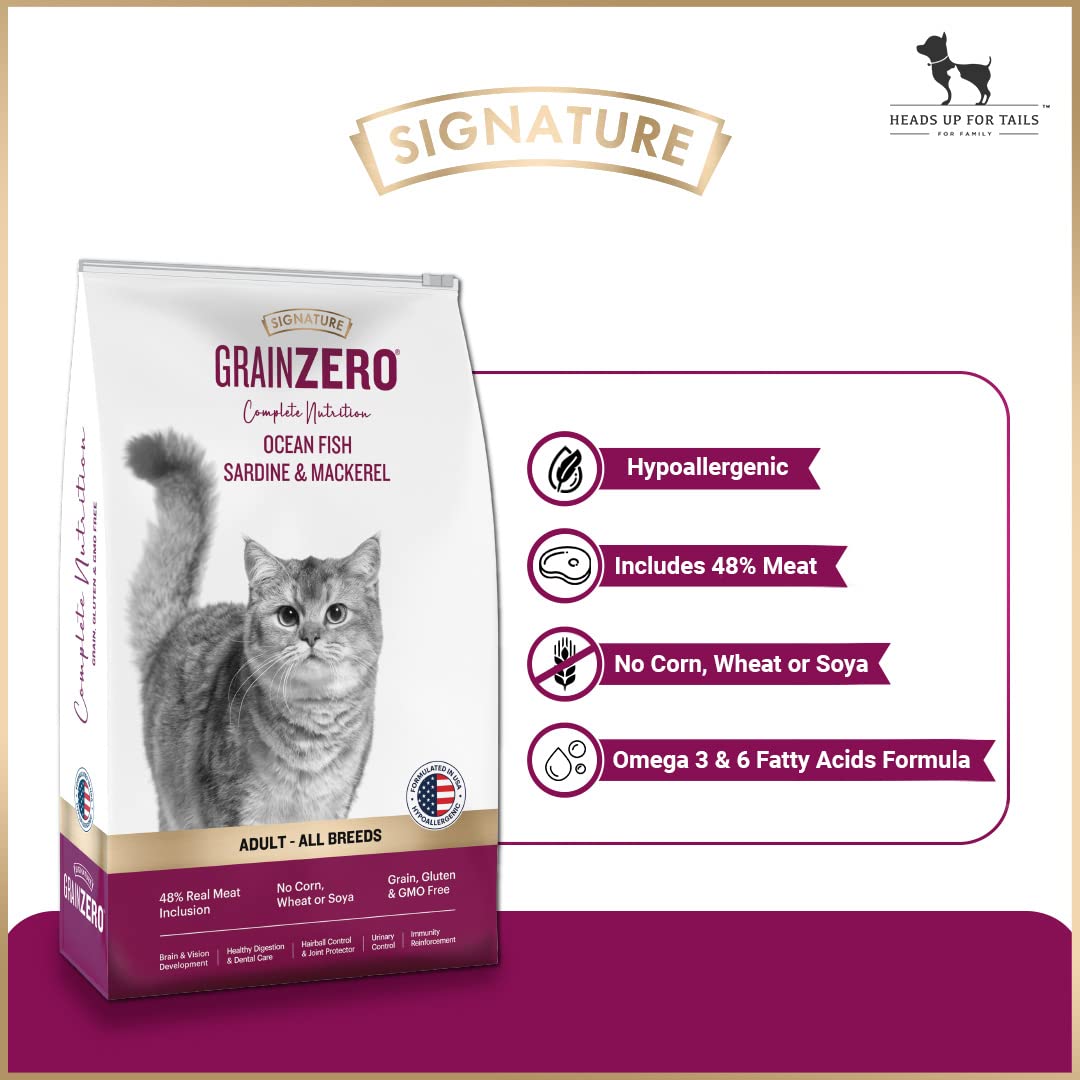 Signature Grain Zero Ocean Fish, Sardine and Mackerel Adult Cat Dry Food