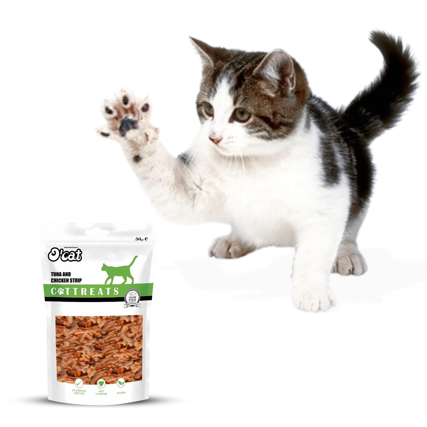 O'cat Dental & Training Cat Treats  (Tuna & Chicken) Pack of 2 x 50g