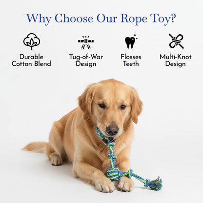 PETS EMPIRE Natural Double Knots rope Toy for Dogs