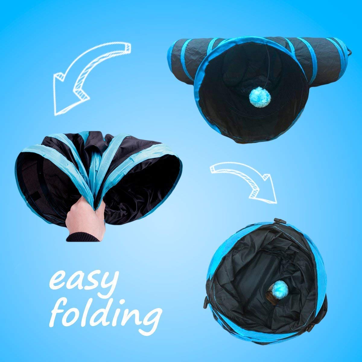 Pets Empire 3-Way Collapsible Cat Play Tunnel