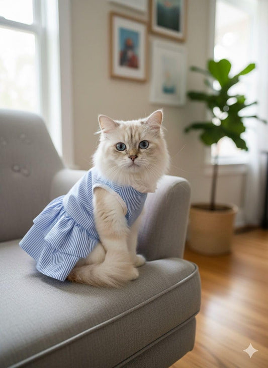 Pets Empire Blue Striped Cat Dress