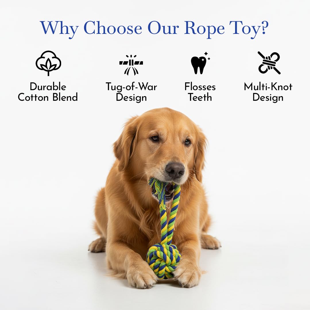 PETS EMPIRE Twisted Hand Ball Natural Rope Toy