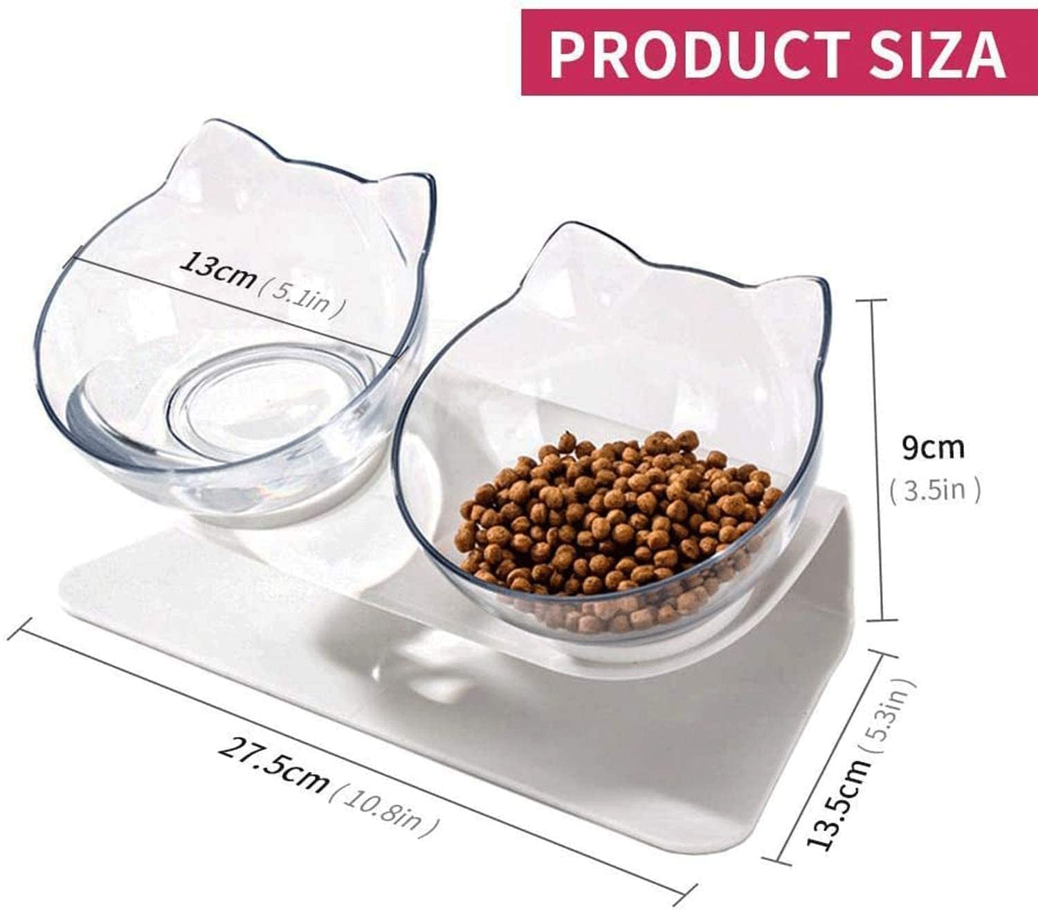 Pets Empire Inclined Dual Food & Water Bowl – Cats & Small Dogs
