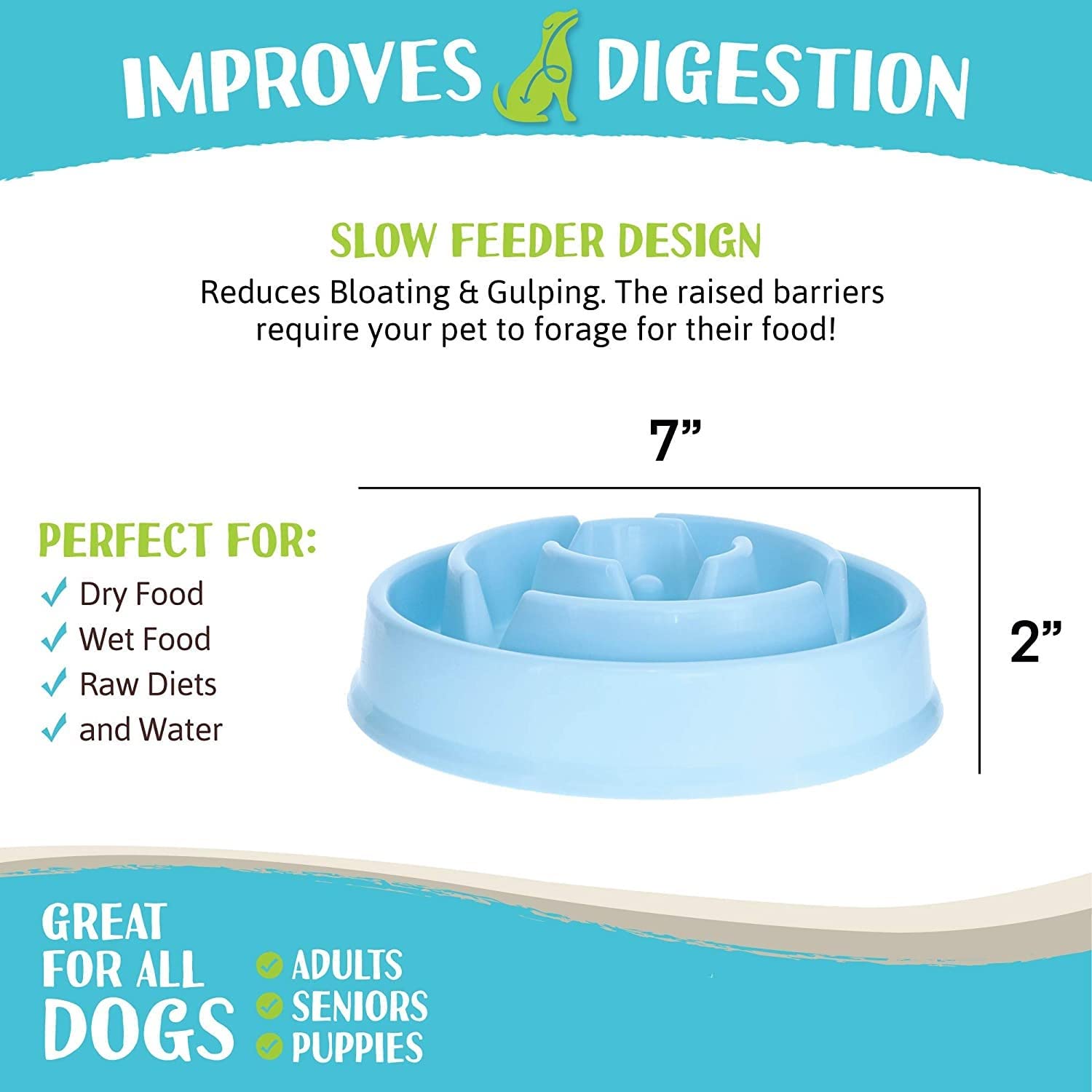 Pets Empire Slow Feeder Dog Bowl- Colour may vary