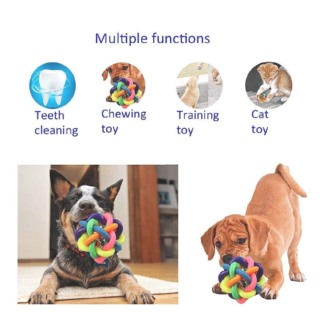 Pets Empire Rainbow Bell Balls for Dogs ( Pack of 2)