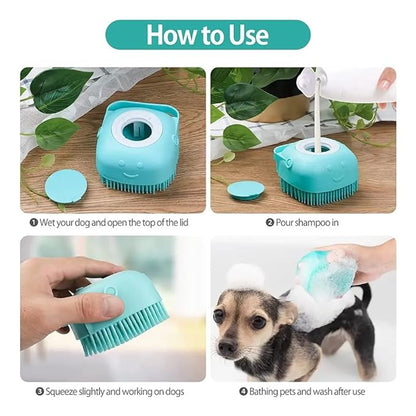 Pets Empire Double Sided Brush Silicone Bath Brush Combo