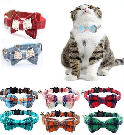 Pets Empire Breakaway Cat Collar with Bow Tie and Bell,  Color May Vary (Pack of 2)