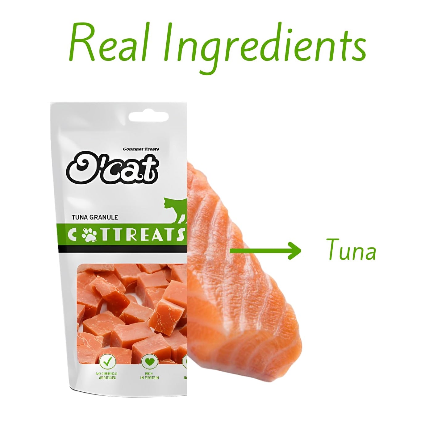 O'Cat Tuna Granule pet Treats cat for Training 50g (Pack of 2)