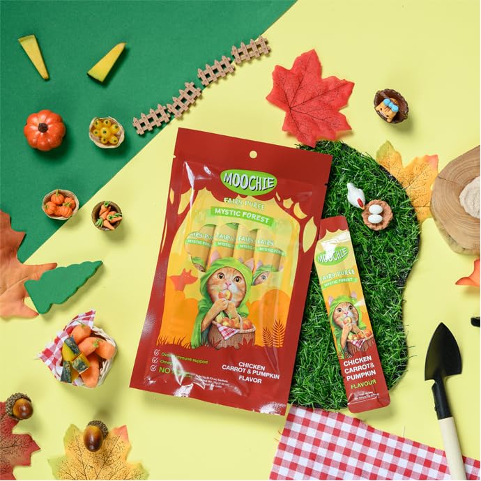 Moochie Creamy Treat for Cats- Chicken, Carrot & Pumpkin (15g Each)
