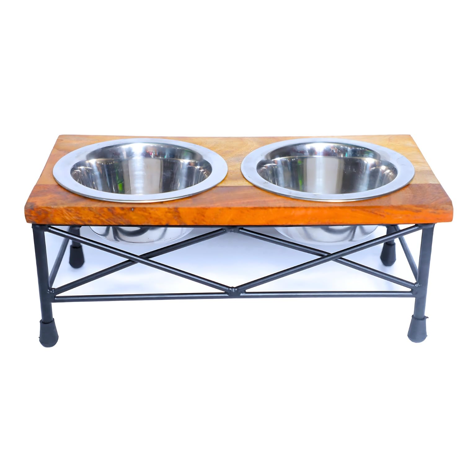 Pets Empire Stainless Steel Bowl with Wooden Stand