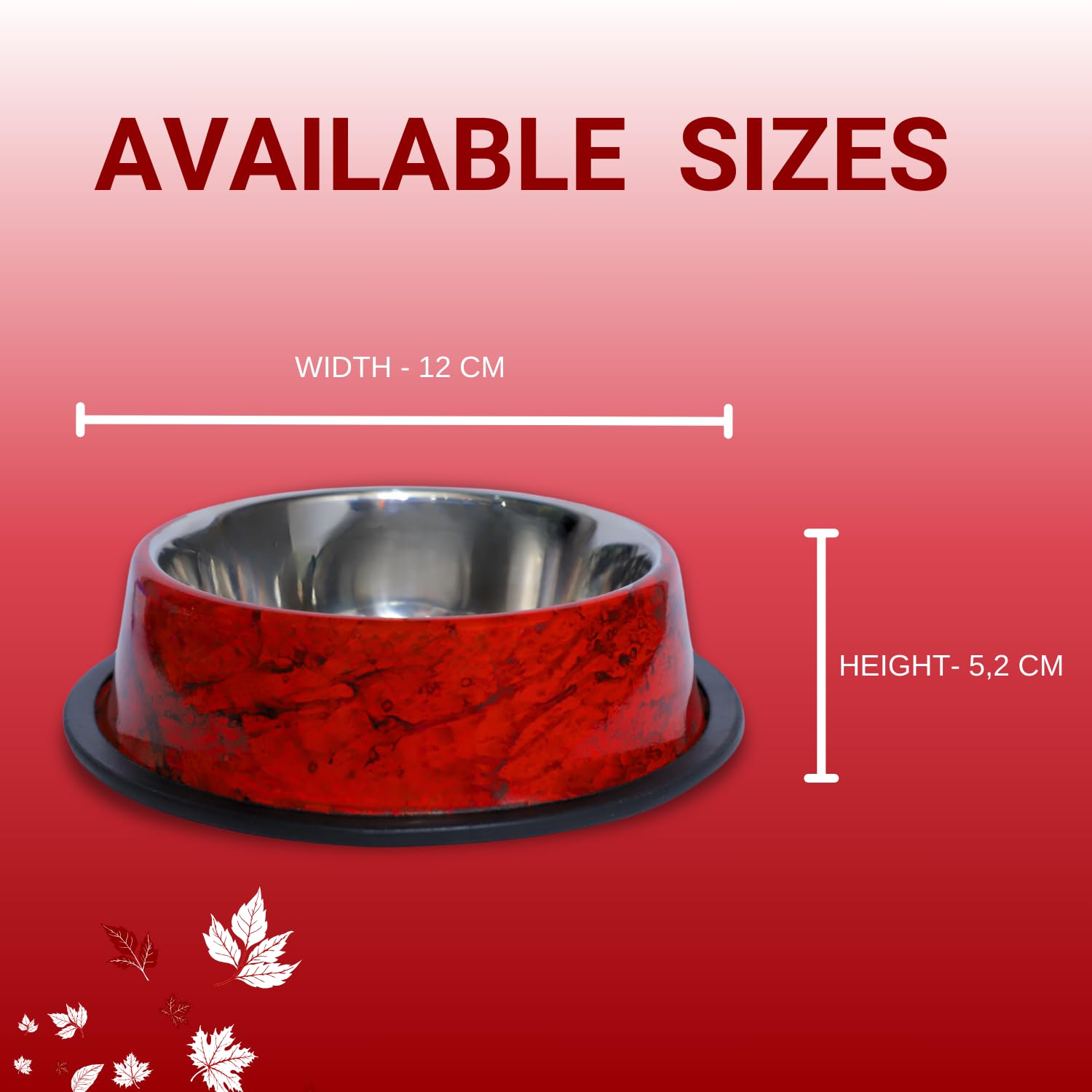 Pets Empire Stainless Steel Pets Bowl (700ml x 2, White & Red)