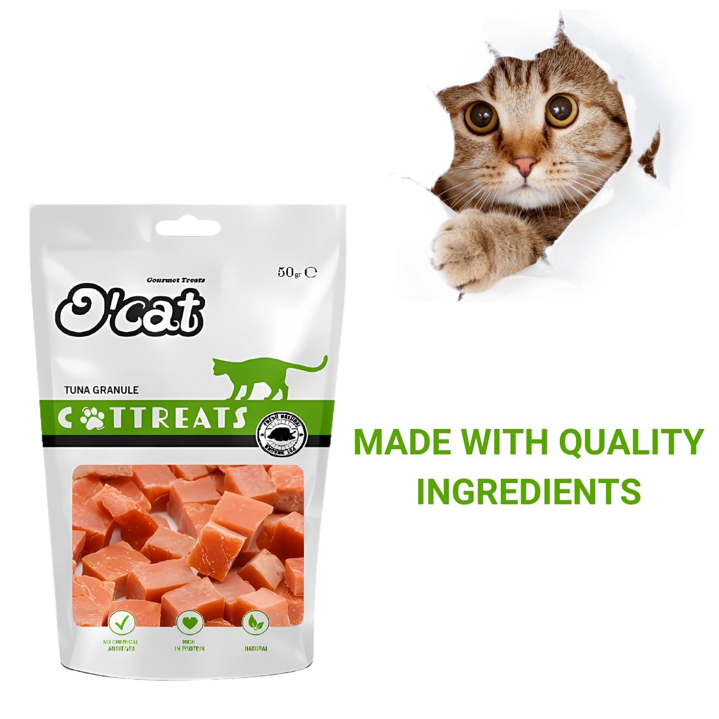 O'Cat Tuna Granule pet Treats cat for Training 50g (Pack of 2)