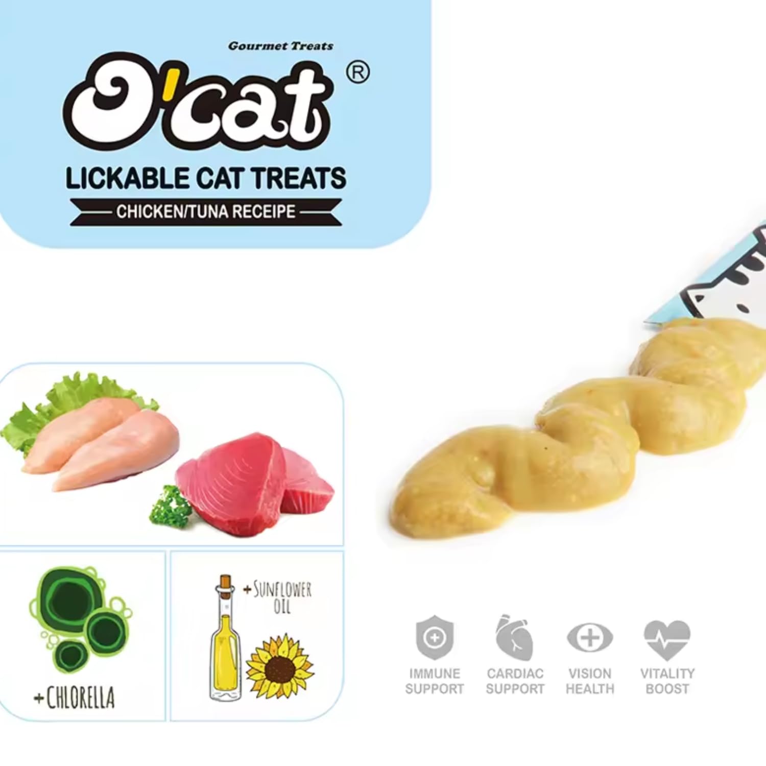 Pets Empire O'Cat Lickable Treat Made with Real Chicken & Tuna