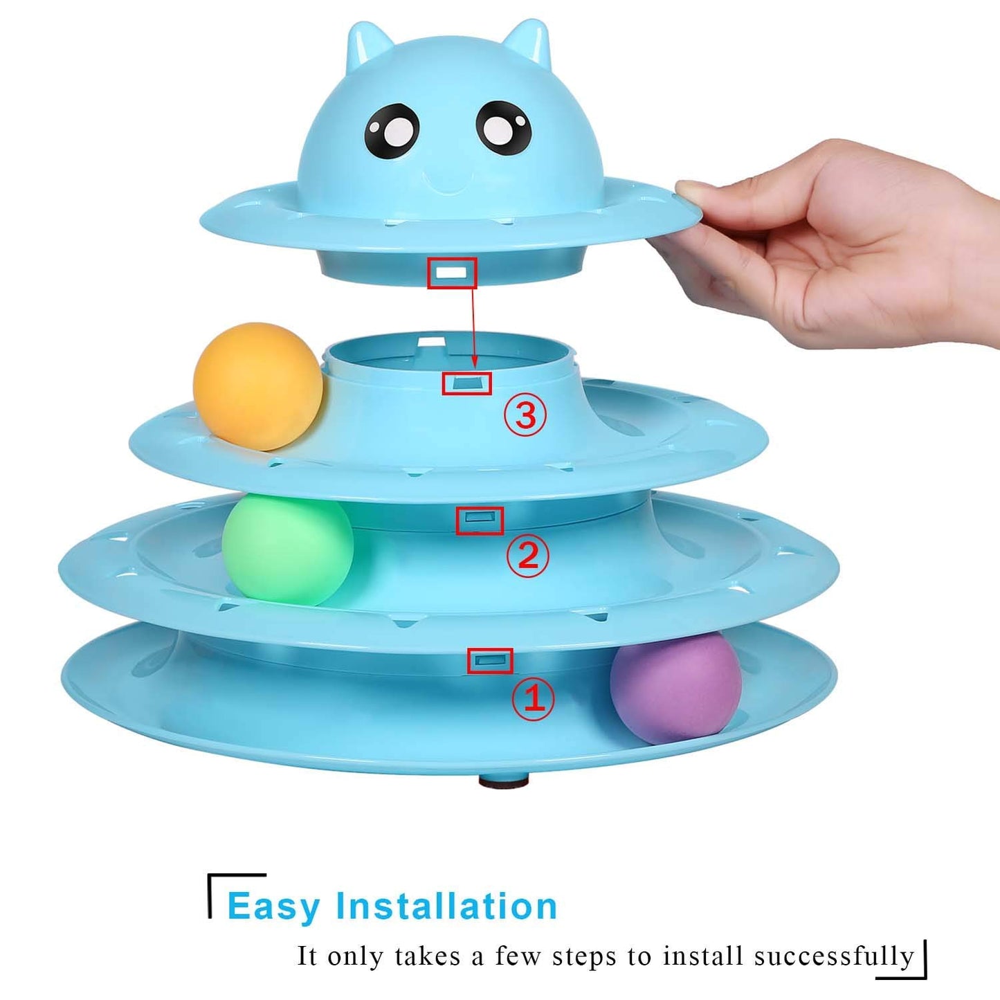 Pets Empire Cat Toy Roller, 3 Level Towers with Six Colorful Ball