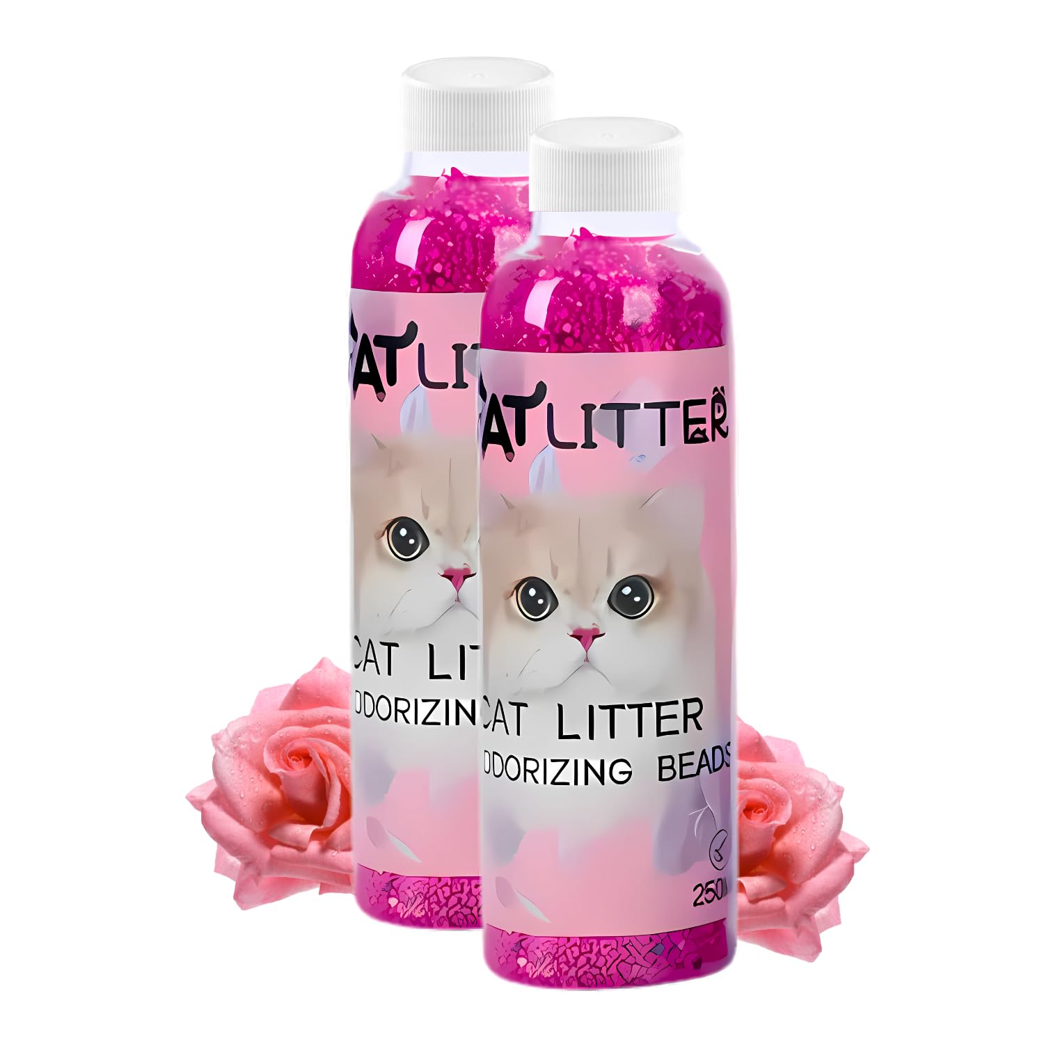 Pets Empire Cat Litter Deodorizing Beads 250ml, with Rose Fragrance (Pack of 2)