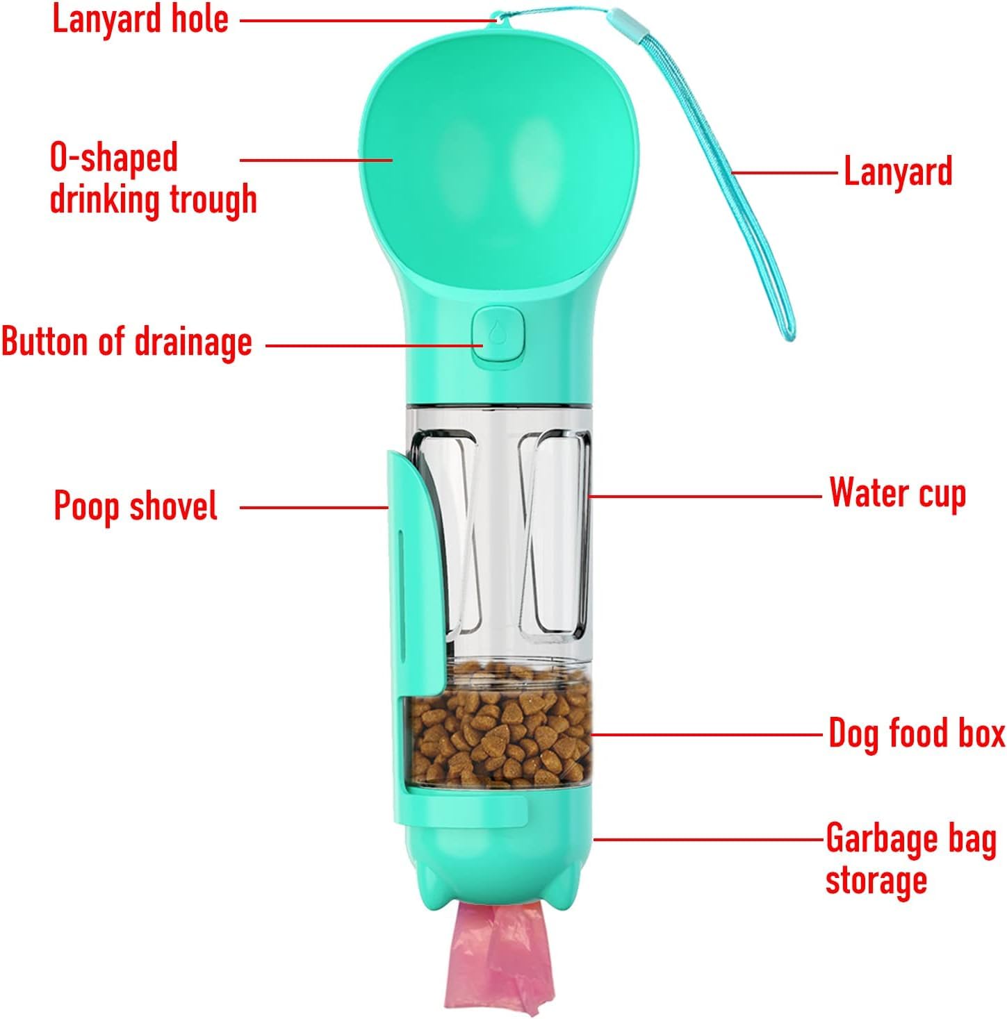 Pets Empire Multifunctional pet travel cup Portable dog water feeder (300ml)