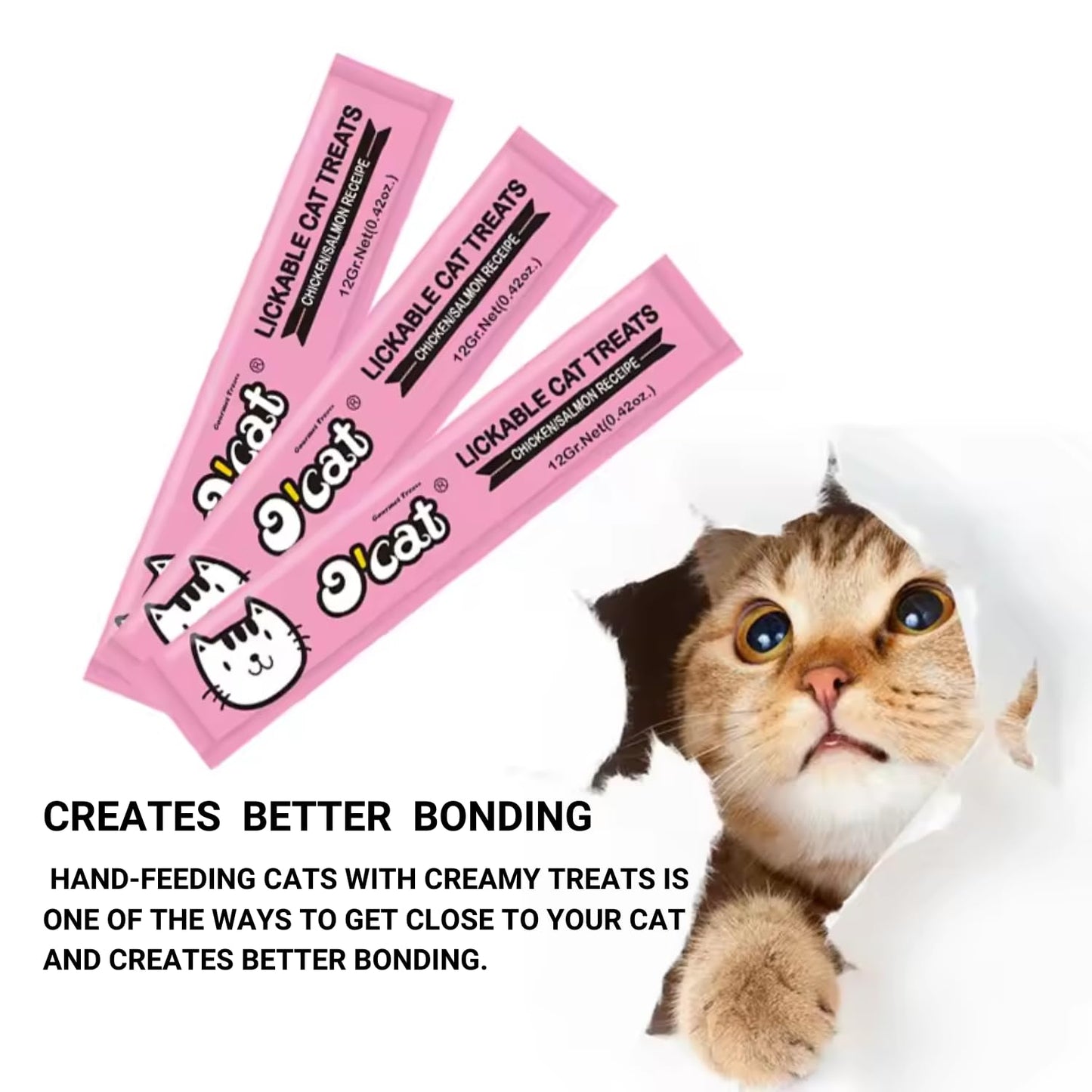 O'Cat Lickable Cat Treat Made with Real Chicken & Salmon