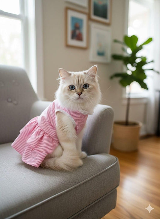 Pets Empire Pink Striped Cat Dress