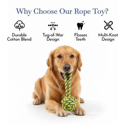 PETS EMPIRE Handle Ball Braided Rope Toy For Dogs