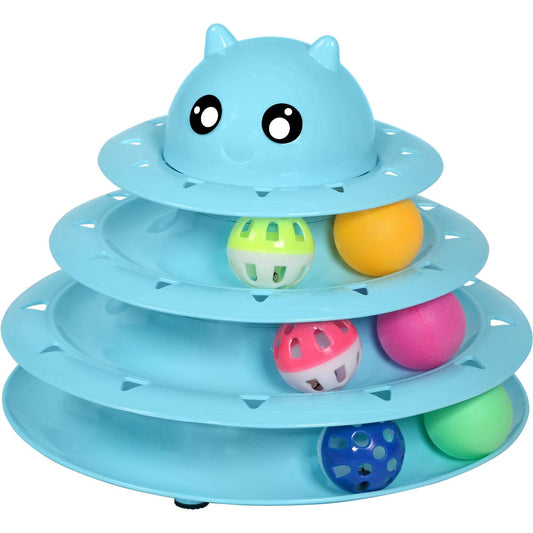 Pets Empire Cat Toy Roller, 3 Level Towers with Six Colorful Ball
