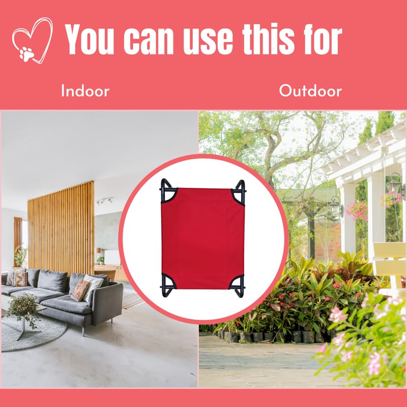 Pets Empire  Elevated Cooling Pets Bed (Red)