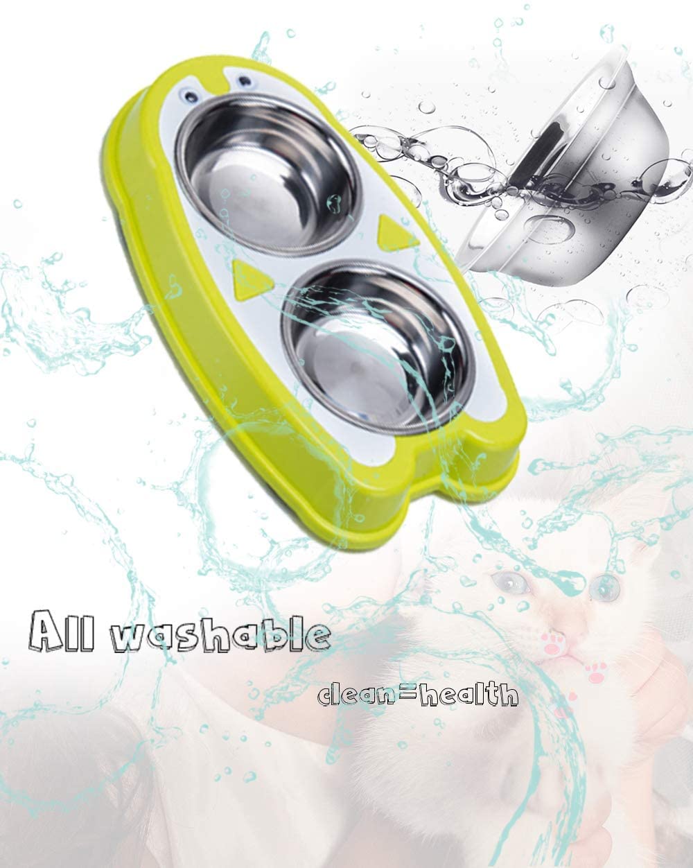 Pets Empire 2 in 1 Cute Funky Design Non Skid Plastic Diner  (2 x 150ml) Color May Vary