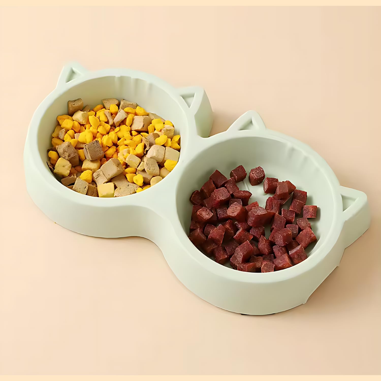 Pets Empire 2-in-1 Feeding Plastic Cat Face bowl (400ml)