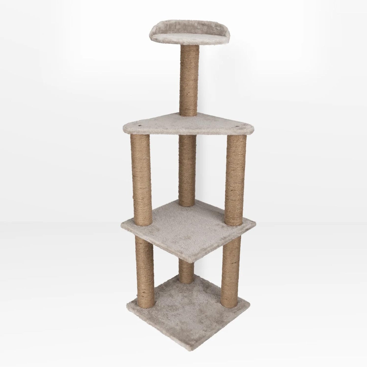 Pets Empire 3 Stage Cat Tree with Hanging Ball- Cream