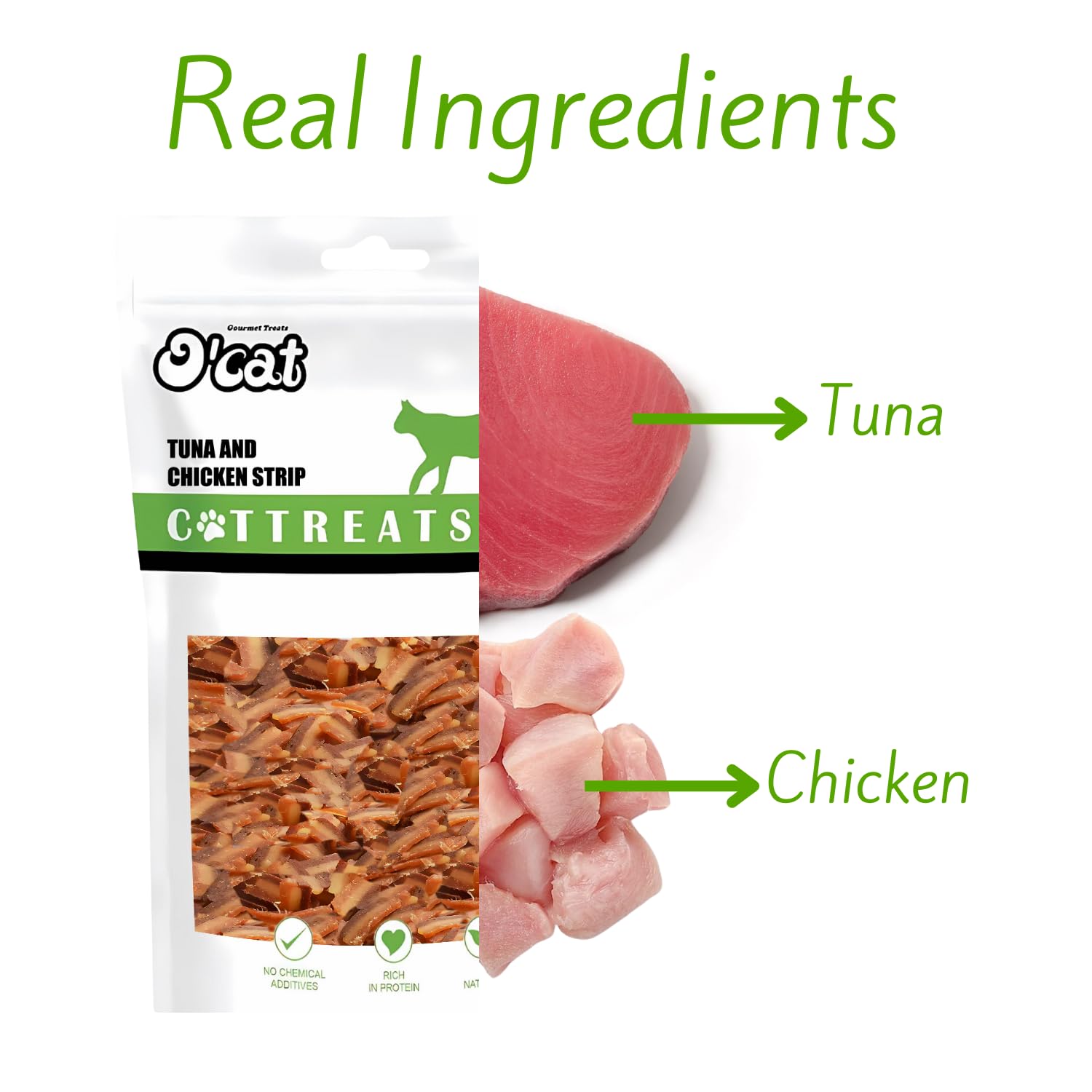 O'cat Dental & Training Cat Treats  (Tuna & Chicken) Pack of 2 x 50g