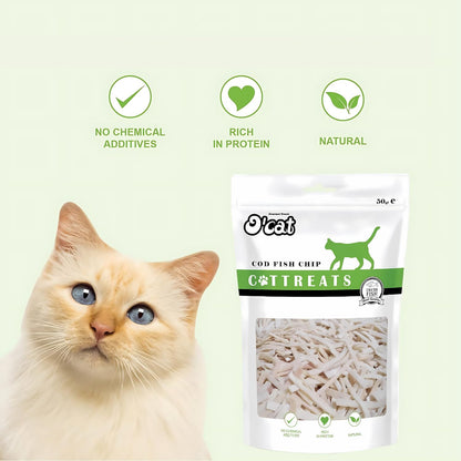 O'cat Dental & Training Cat Treats  (CodFish Chip) Pack of 2 x 50g