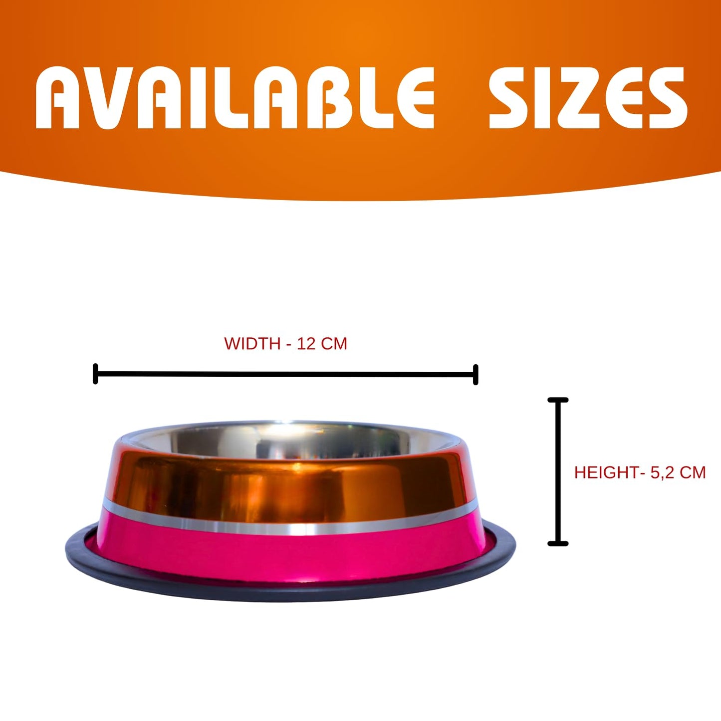 Pets Empire Stainless Steel Pets Bowl (700ml x 2, Pink & Red)