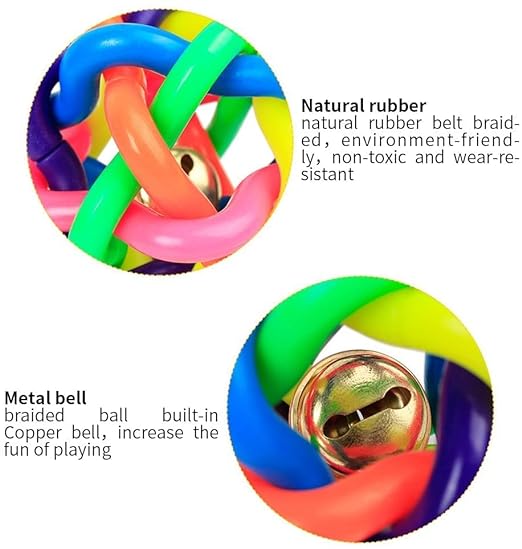 Pets Empire Rainbow Bell Balls for Dogs ( Pack of 2)