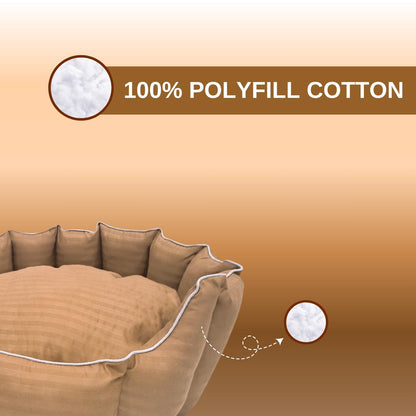 Pets Empire Round Lounger Beds with Pillow for Dogs - Brown