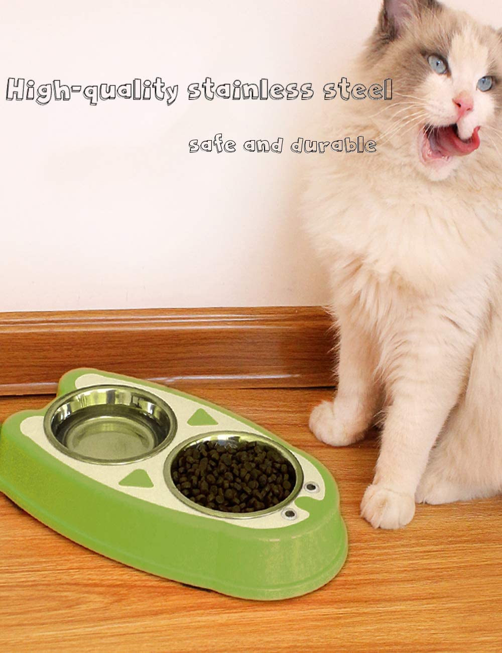 Pets Empire 2 in 1 Cute Funky Design Non Skid Plastic Diner  (2 x 150ml) Color May Vary