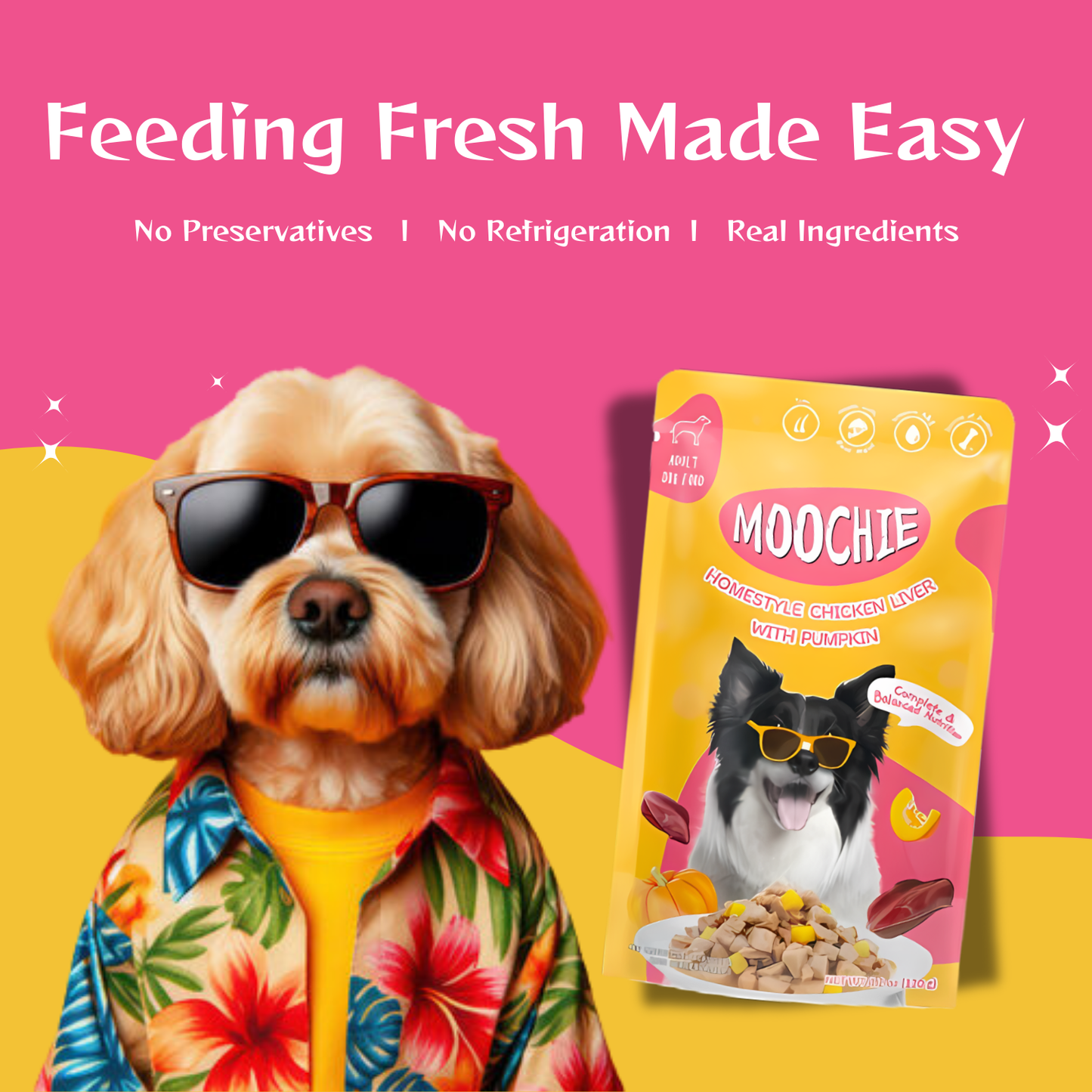 Moochie Wet Dog Food HomeStyle with Chicken Liver & Pumpkin (120g)