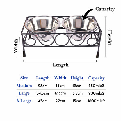 Pets Empire Square Elevated Metal Double Diner