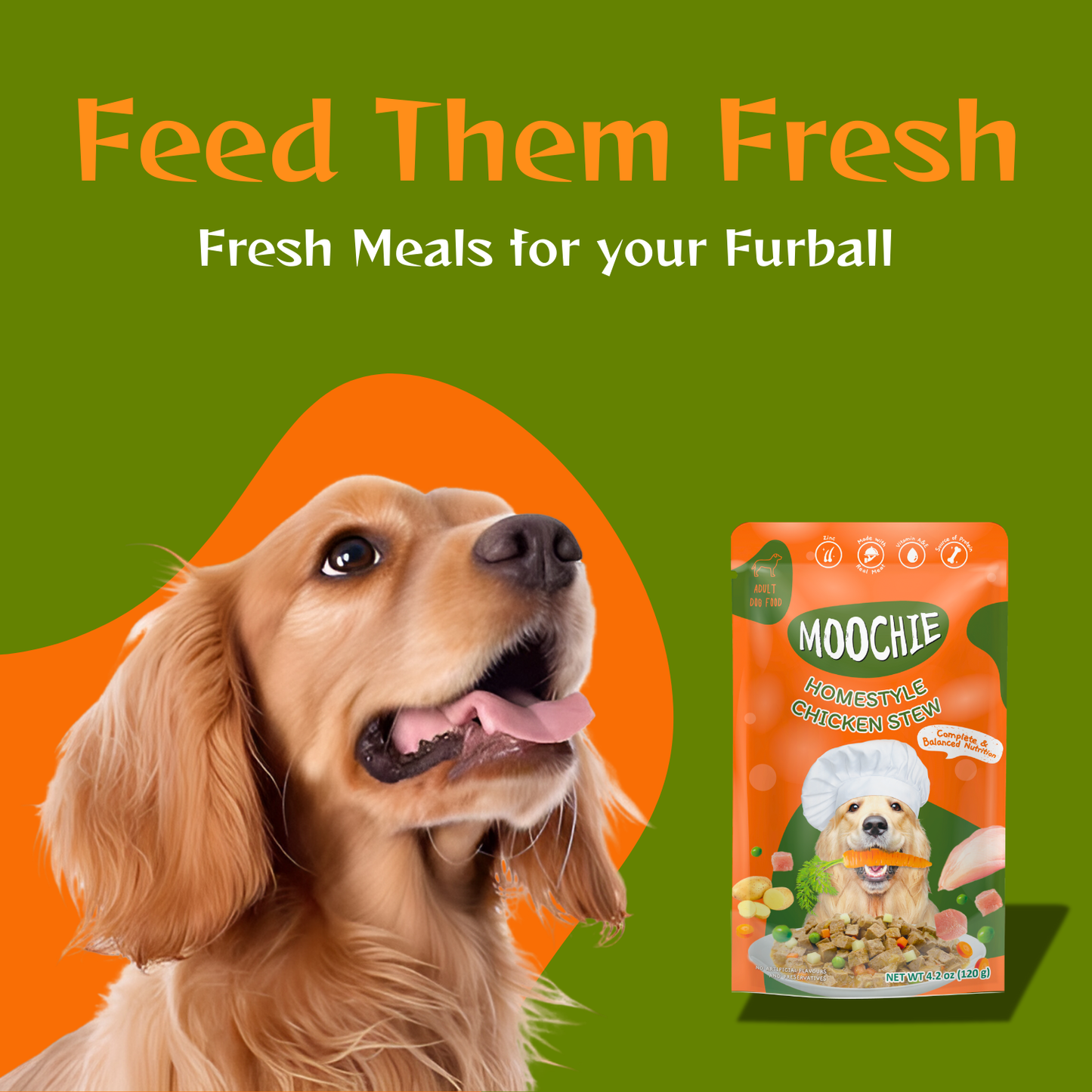 Moochie Homestyle Wet food for dogs - 3 Mix Flavour (120g )