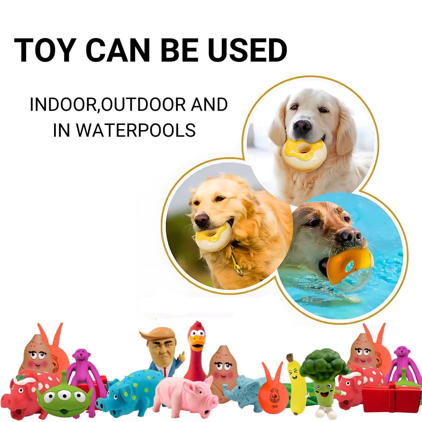 PETS EMPIRE Squeak Dog Toy for X-Large Breeds Dog (Multi-Pack of 10)