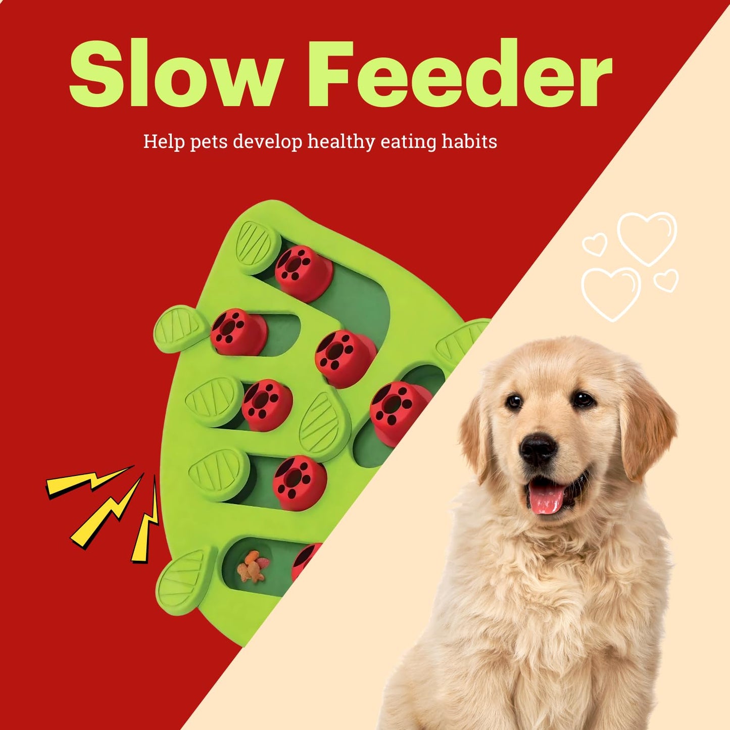 PETS EMPIRE Puzzle Toy with Leaf Design for Dispensing Treats for Dog & Cat