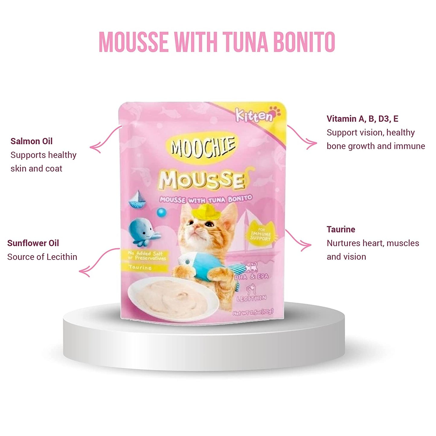 Moochie Mousse with Tuna Bonito for Kitten - 70 gms