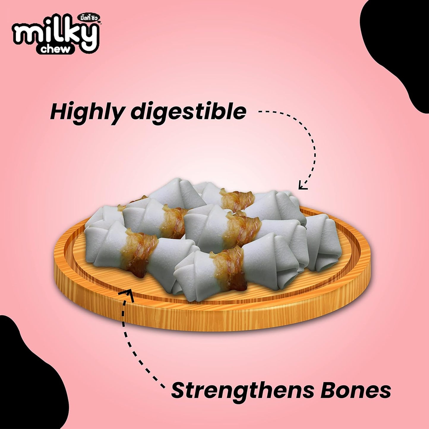 Dogaholic Milky Chew Chicken Bone Style - Chicken - 10 Pcs - 140g