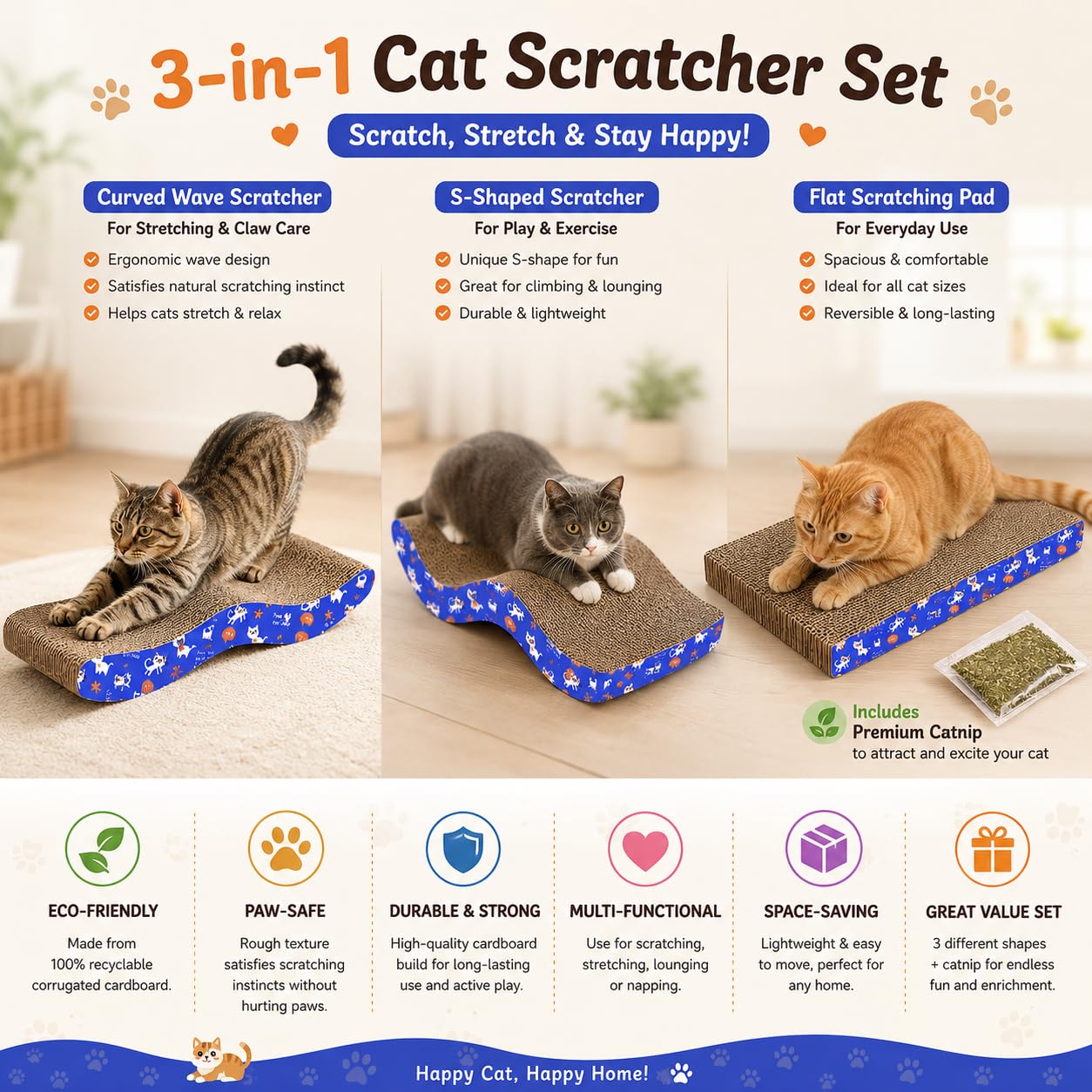 Pets Empire  Cat Scratcher Cardboard Combo