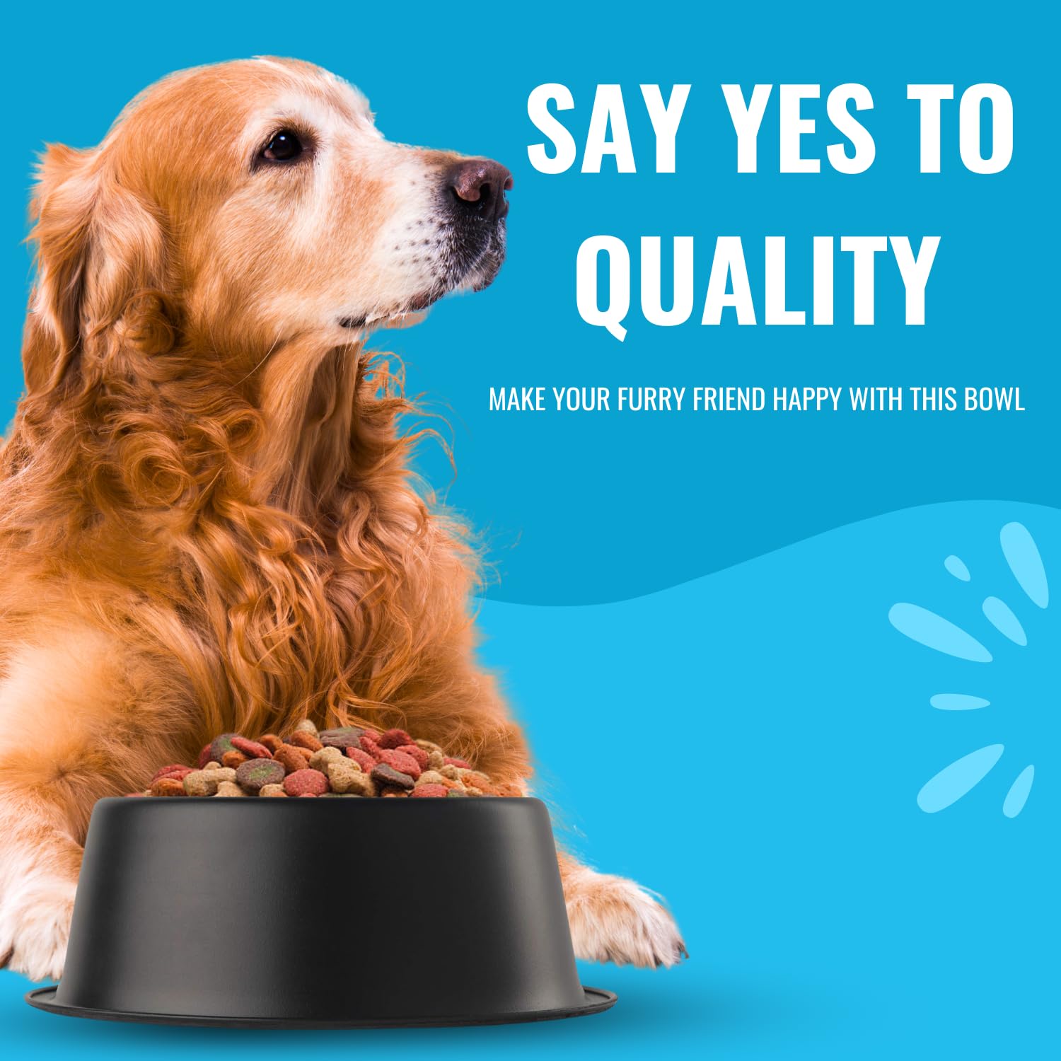 Pets Empire Heavy Dog Jumbo Bowl (2800ml)- Color May Vary
